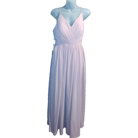 JJ’s House Dresses & Skirts - JJ’s House Women's Light Pink Spaghetti Strap V Neck Gown Size 4 BG23